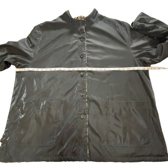 DENNIS BASSO Leopard Print & Shimmery Black Reversible Jacket XXL - Picture 12 of 15